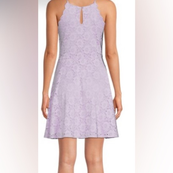 No Boundaries Juniors' High Neck Lace Dress - Picture 4 of 8